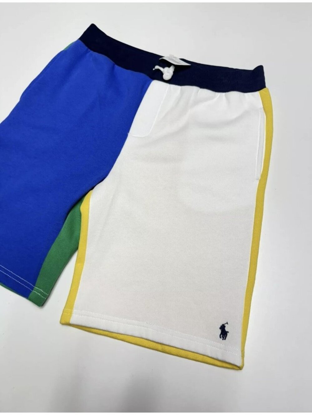 Polo Ralph Lauren Sweat Shorts Small (8) Boy Color block Fleece Drawstring NEW